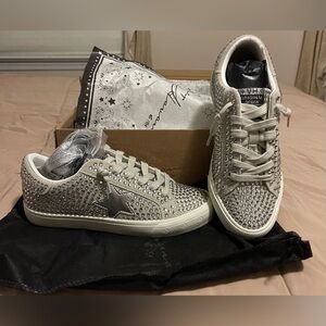 Vintage Havana Grande slip-on sneaker in silver full rhinestone